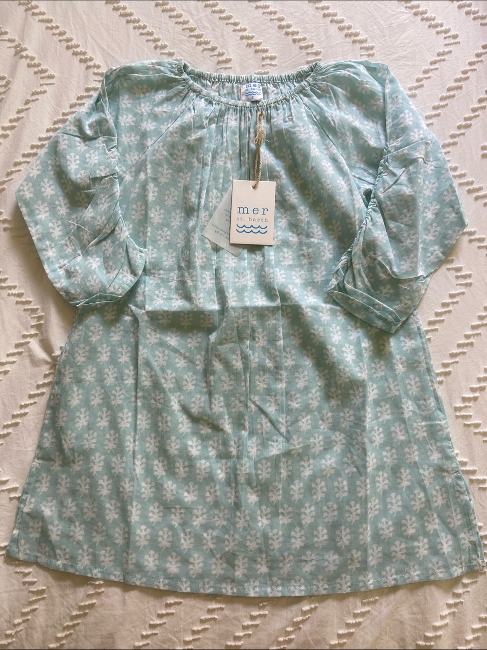 Mer St. Barth Seafoam Booty Caftan floral peasant tunic